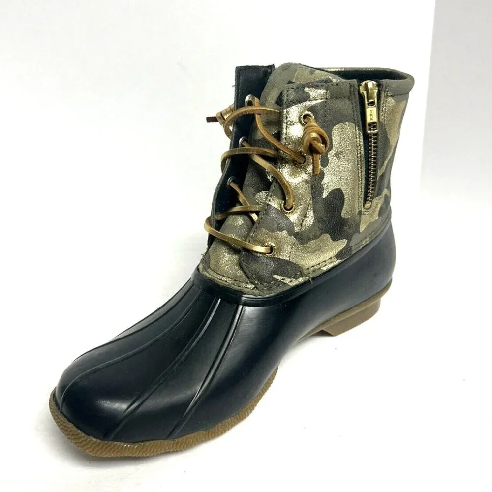 Sperry Womens Saltwater Camo Boots Size 9.5 M